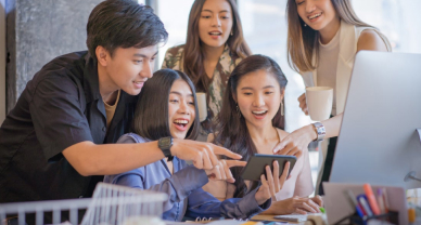 Showcasing teamwork and language skill development.